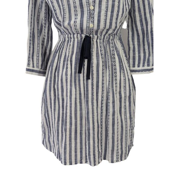NWOT! NAUTICA JEANS CO.! EYELET & EMBROIDERED BLUE/WHITE MUSLIN SUN DRESS! SZ XS - Picture 4 of 7